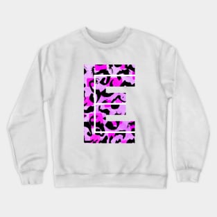 Abstract Letter E Watercolour Leopard Print Alphabet Crewneck Sweatshirt